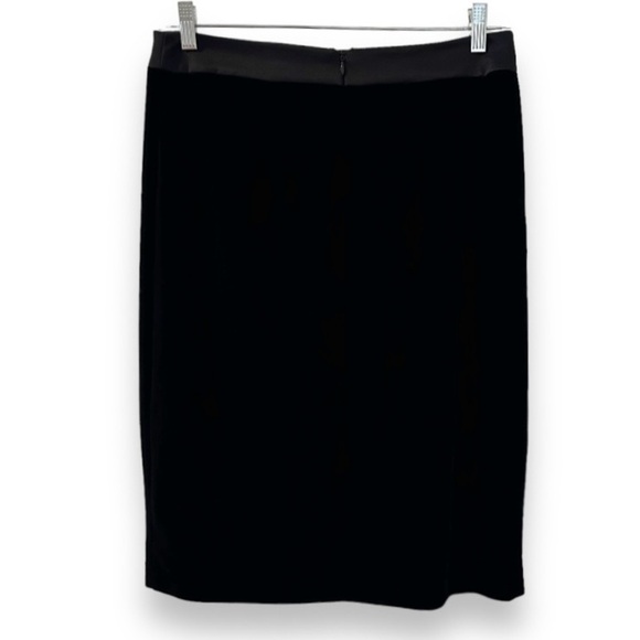 Vintage JS Collections Black Velvet Pencil Skirt Satin Waist Women’s Size 10 - Picture 2 of 14